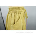 Women Casual High Waist Pocket Drawstring Elastic Skirt